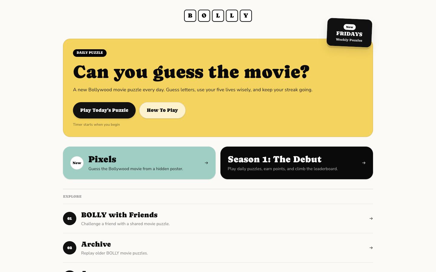 BOLLY homepage