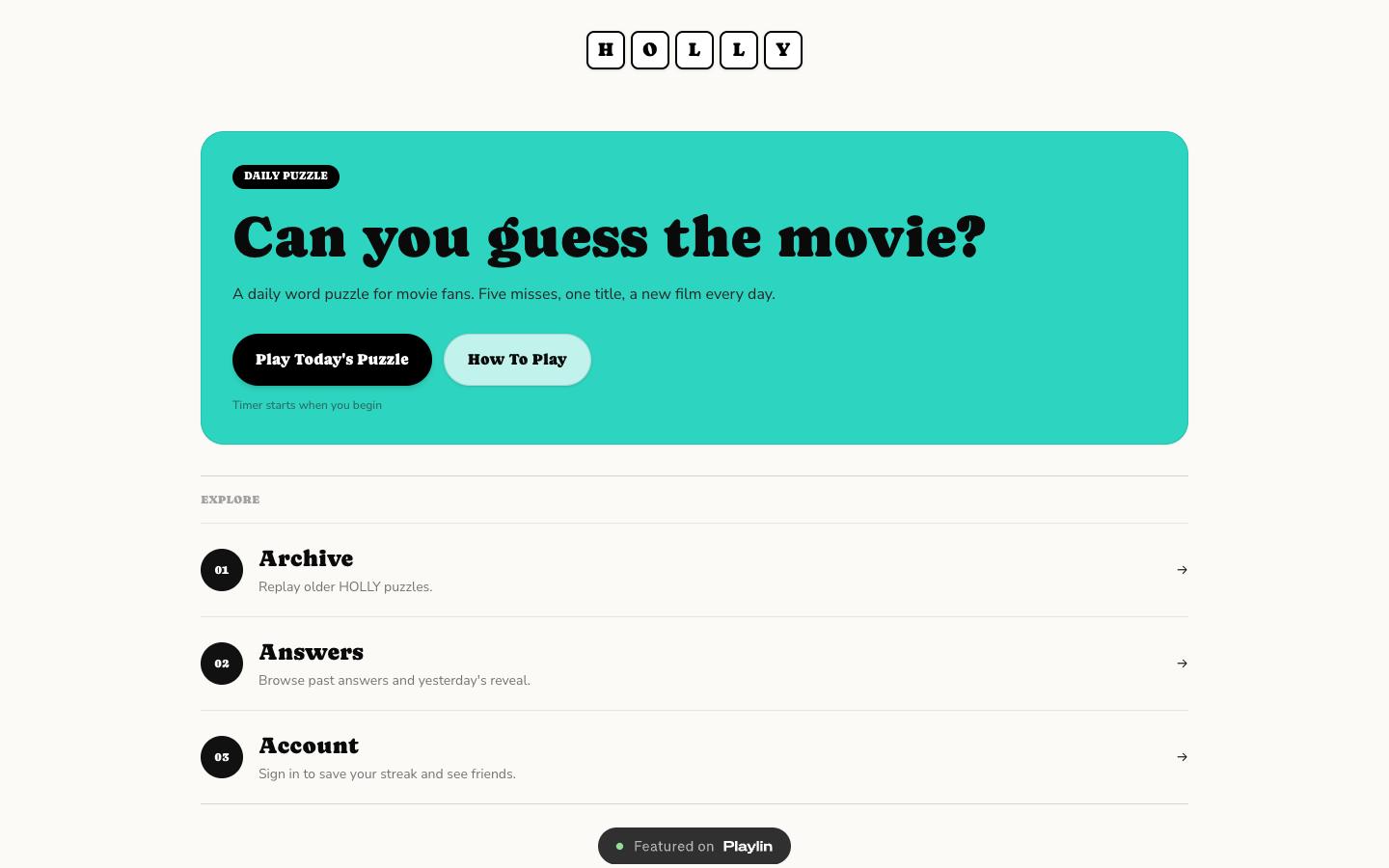 HOLLY homepage