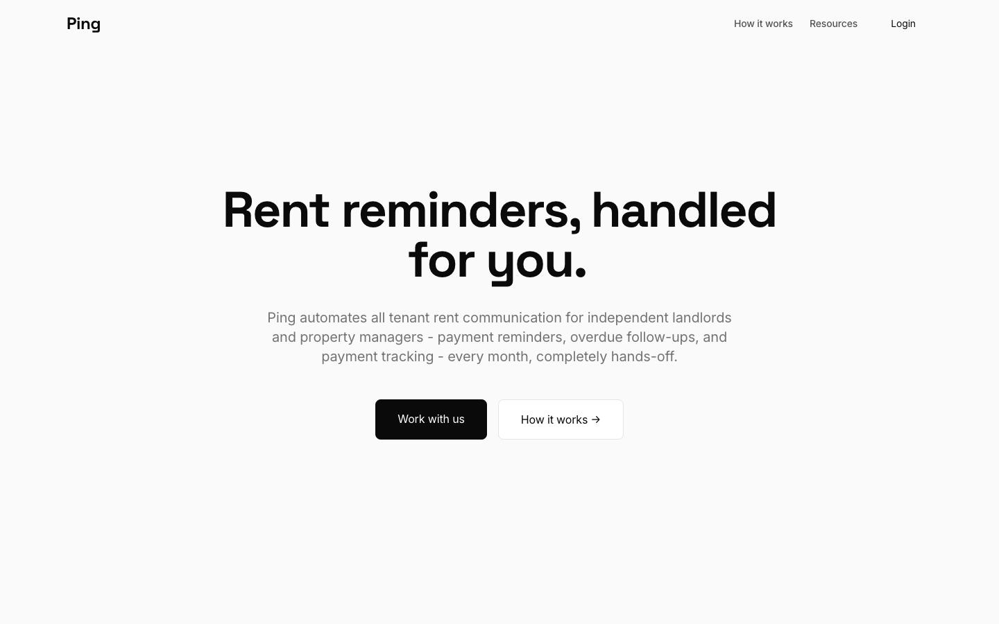 Ping homepage