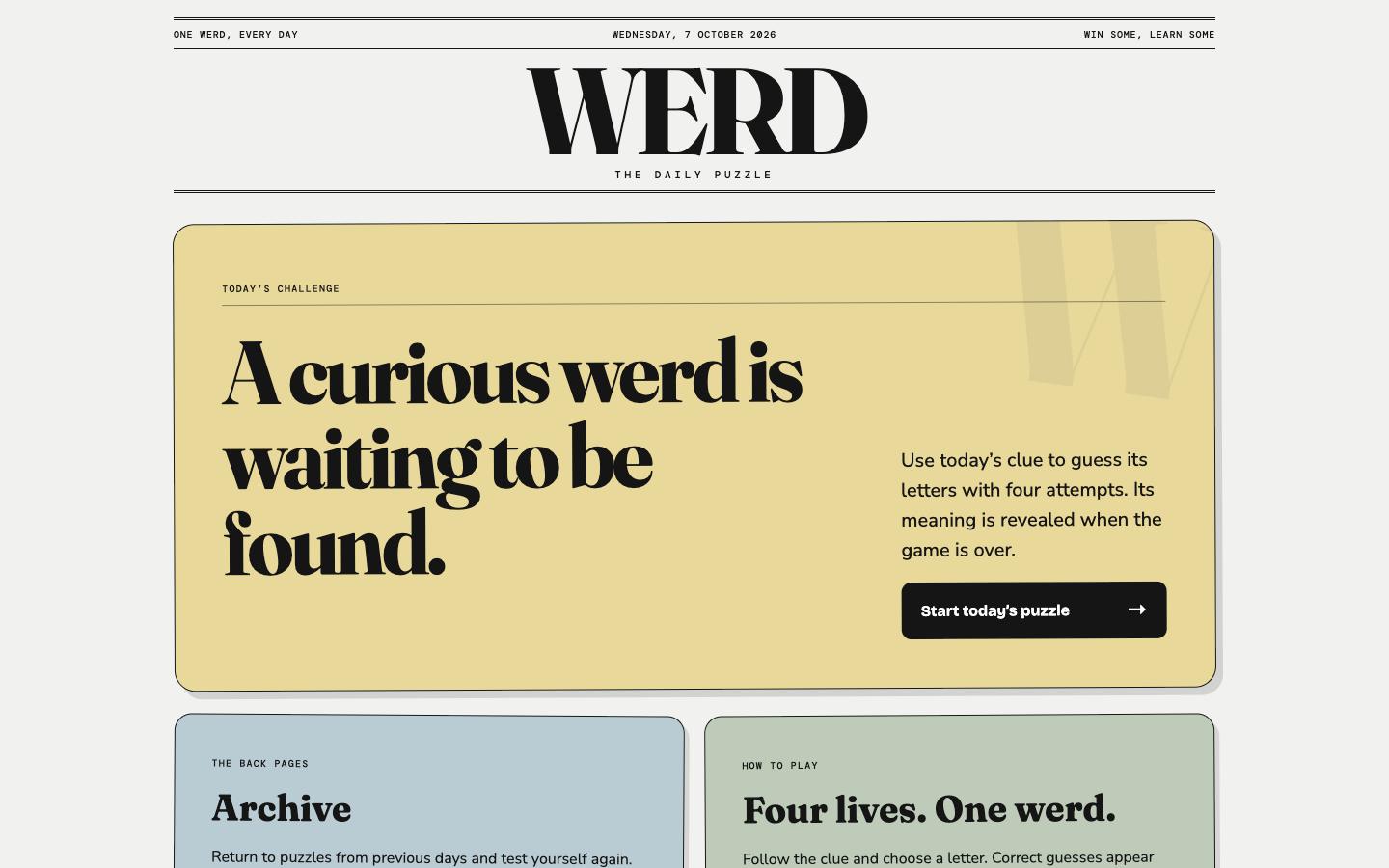 WERD homepage